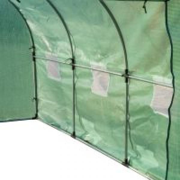 Foliengewächshaus Tomatengewächshaus Treibhaus Folientunnel Frühbeet mit Fenster Grün 395 x 195 x 190 cm