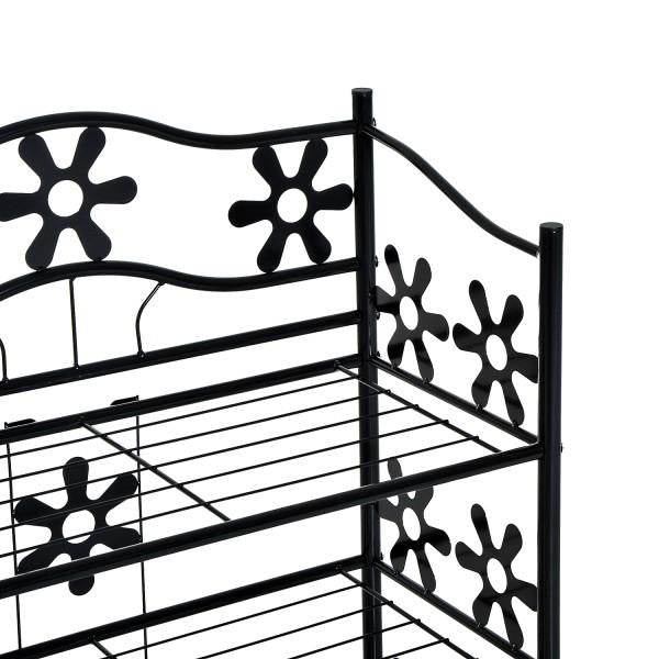 Pflanzenregal Blumenregal Pflanzentreppe Standregal Ständer 4 Etagen Metall Schwarz 59,5 x 30 x 92 cm