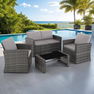 Rattan Lounge Lucca grau/hellgrau
