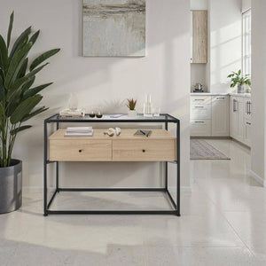 Konsolentisch Reading Industrial Holz hell, Eiche Sonoma