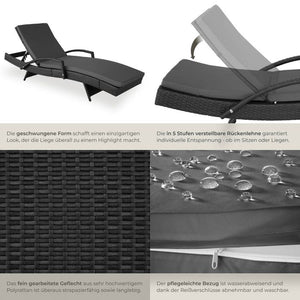 Rattan Sonnenliege Océane schwarz