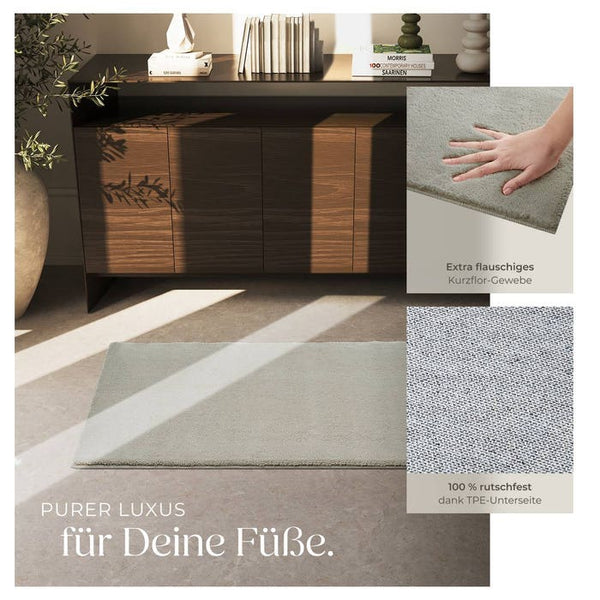 Short pile carpet Soft Zone Sand 80 x 150 cm 