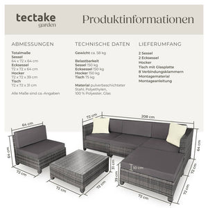 Aluminium Rattan Lounge grau