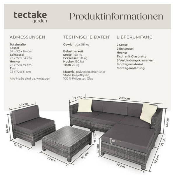 Aluminium Rattan Lounge grau