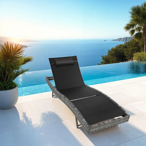 Rattan Sonnenliege Moana grau-meliert