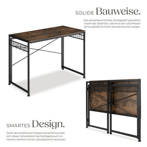 Schreibtisch Paterson Industrial Holz dunkel, rustikal