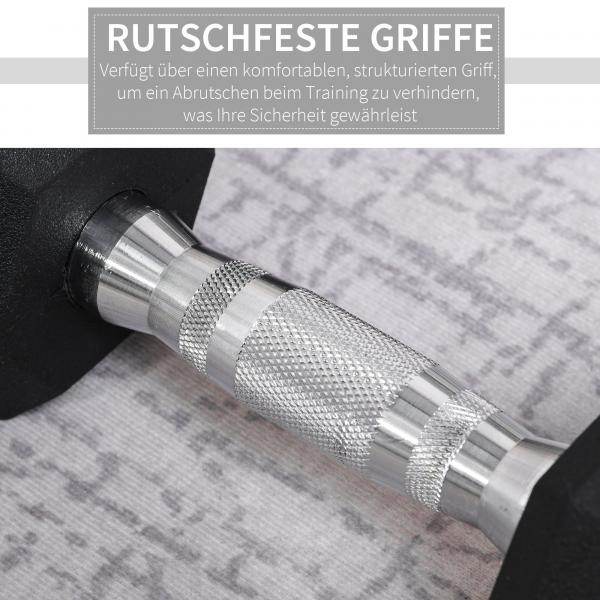 2er-Set Gummi-Hantel 4 KG Fitness Hantel Kurzhantel Metall Gummi Schwarz