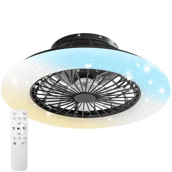 LED Deckenleuchte Storm mit Ventilator dimmbar schwarz