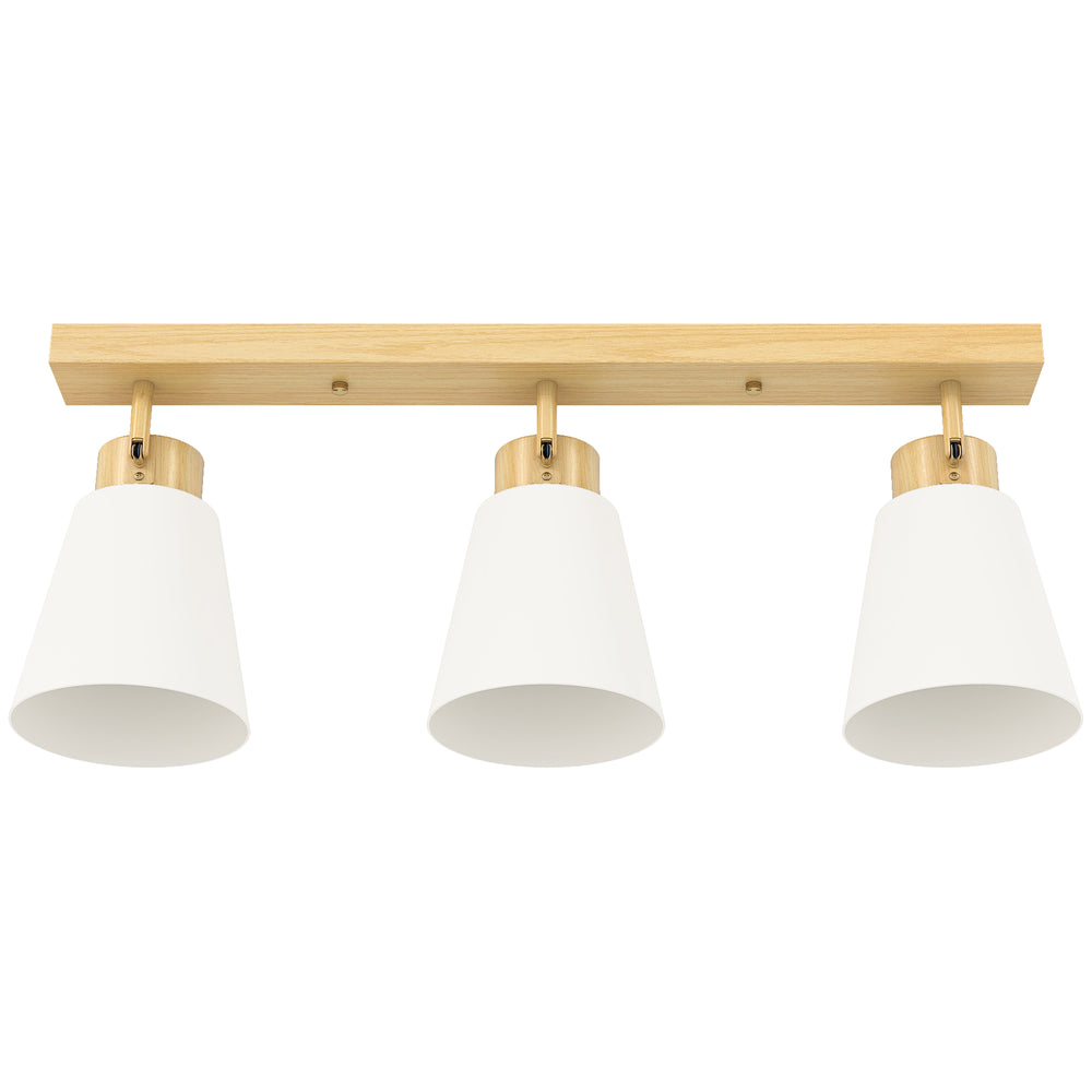 LED Deckenleuchte mit verstellbaren E27 Fassungen aus Holz