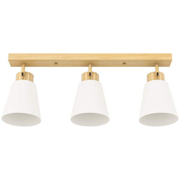 LED Deckenleuchte mit verstellbaren E27 Fassungen aus Holz