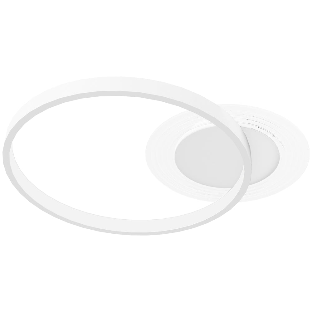 Deckenleuchte rund modern mit zwei Ringen weiss