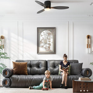Deckenventilator mit Lampe Fernbedienung und dimmbar schwarz