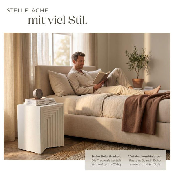 Beistelltisch Aline In- und Outdoor beige 38 x 38 x 51 cm