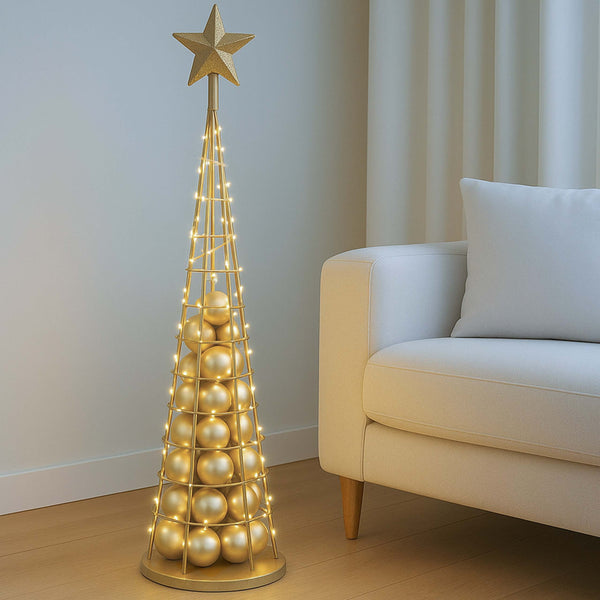 Deko-Baum Weihnachtsbaum Schmuckbaum Weihnachtsdeko Metall 115cm goldfarben