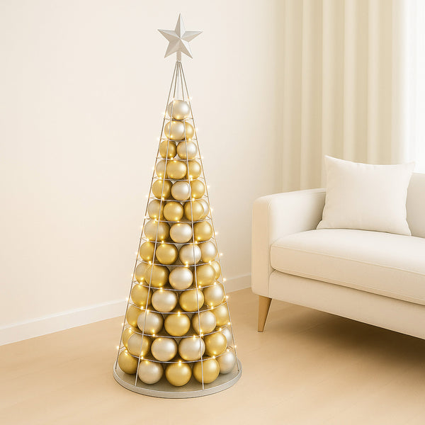 Deko-Baum Weihnachtsbaum Schmuckbaum Weihnachtsdeko Metall 160cm silberfarben