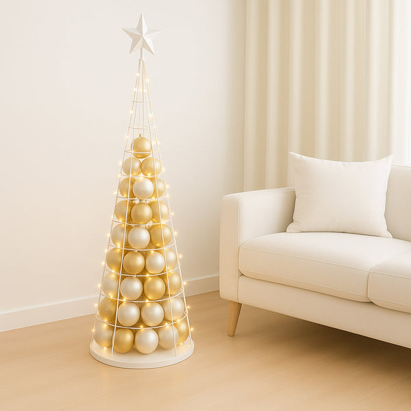 Deko-Baum Weihnachtsbaum Schmuckbaum Weihnachtsdeko Metall 160cm weiss