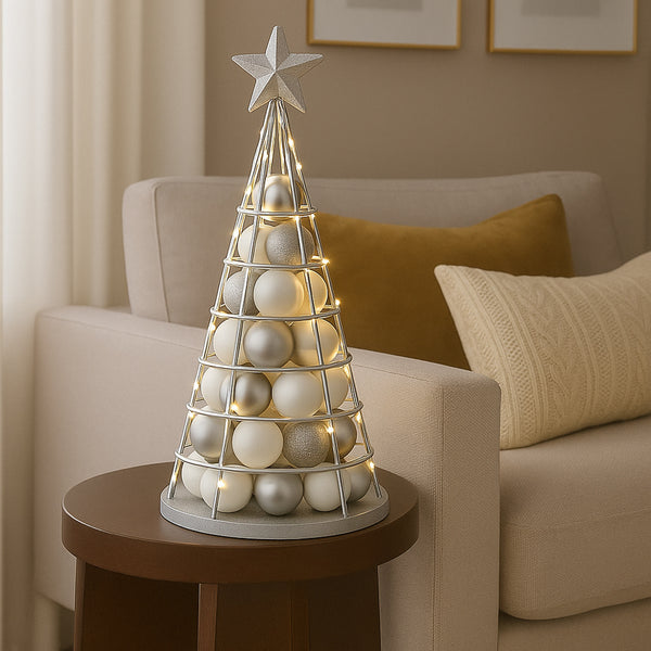 Deko-Baum Weihnachtsbaum Schmuckbaum Weihnachtsdeko Metall 60cm silberfarben