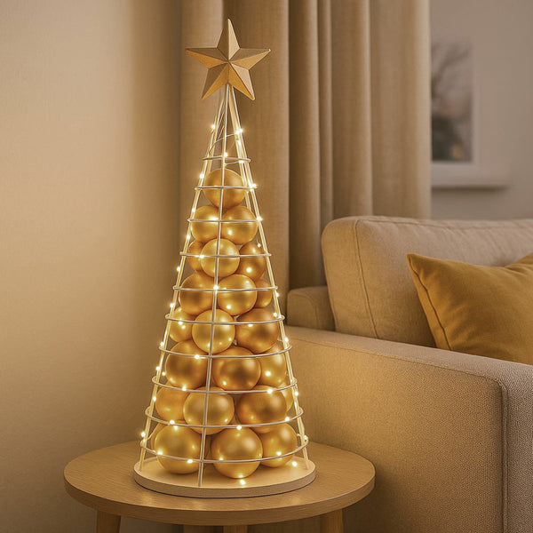 Deko-Baum Weihnachtsbaum Schmuckbaum Weihnachtsdeko Metall 90cm weiss