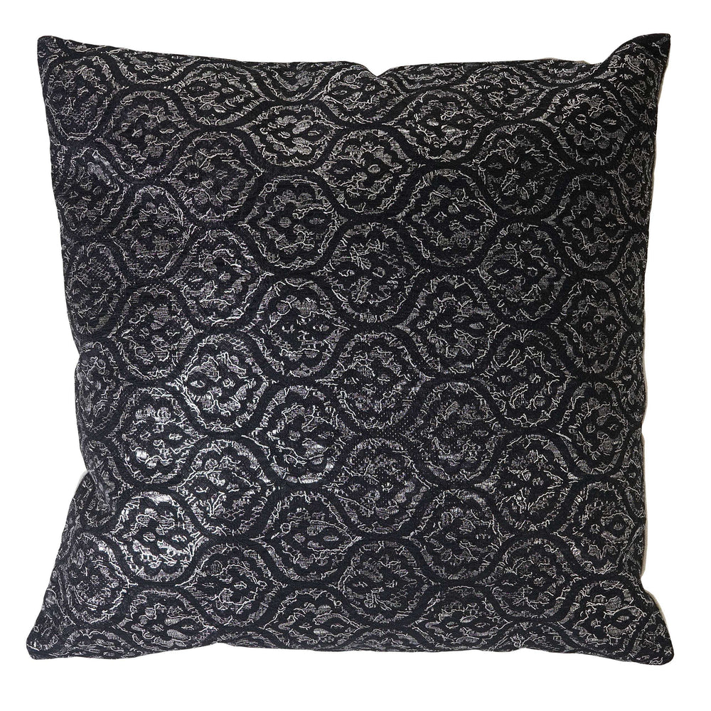 Deko-Kissen Barock Sofakissen Zierkissen mit Füllung Glanz-Effekt 45x45cm schwarz