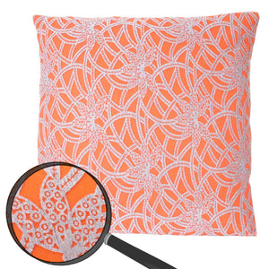 Deko-Kissen Barock Sofakissen Zierkissen mit Füllung 45x45cm orange