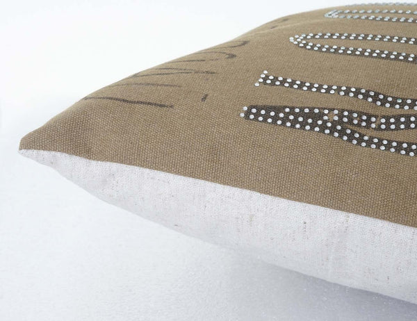 Deko-Kissen London Sofakissen Zierkissen mit Füllung Glitzersteine 45x45cm braun