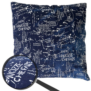 Deko-Kissen Schrift Sofakissen Zierkissen mit Füllung Glanz-Effekt 45x45cm blau