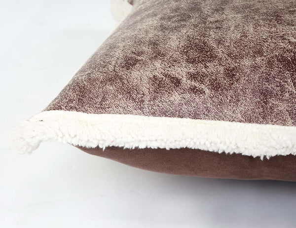Deko-Kissen Wildlederimitat Sofakissen Zierkissen mit Füllung Fellimitat 45x45cm braun