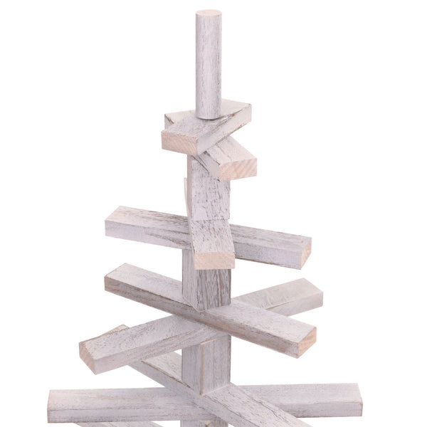 Deko-Weihnachtsbaum 3D-Christbaum Weihnachtsdeko Shabby-Look 130x82x82cm weiss