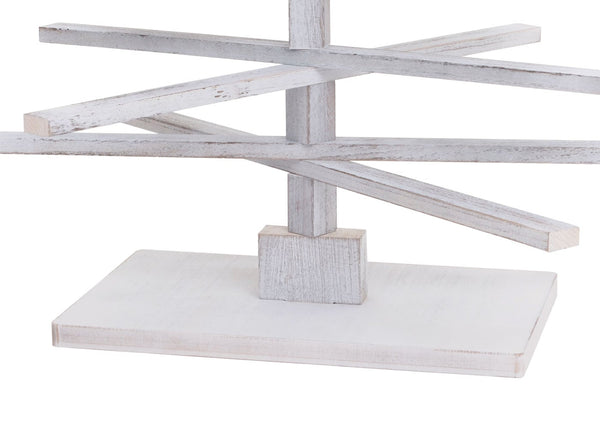 Deko-Weihnachtsbaum 3D-Christbaum Weihnachtsdeko Shabby-Look 130x82x82cm weiss