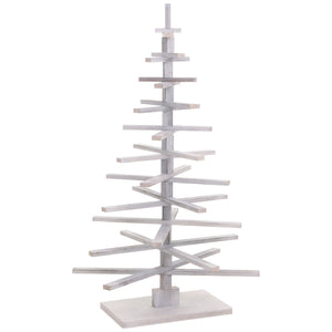 Deko-Weihnachtsbaum 3D-Christbaum Weihnachtsdeko Shabby-Look 130x82x82cm weiss