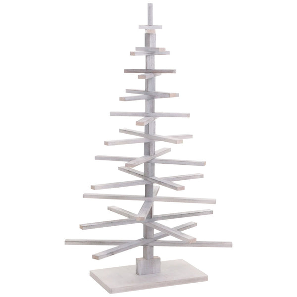 Deko-Weihnachtsbaum 3D-Christbaum Weihnachtsdeko Shabby-Look 130x82x82cm weiss