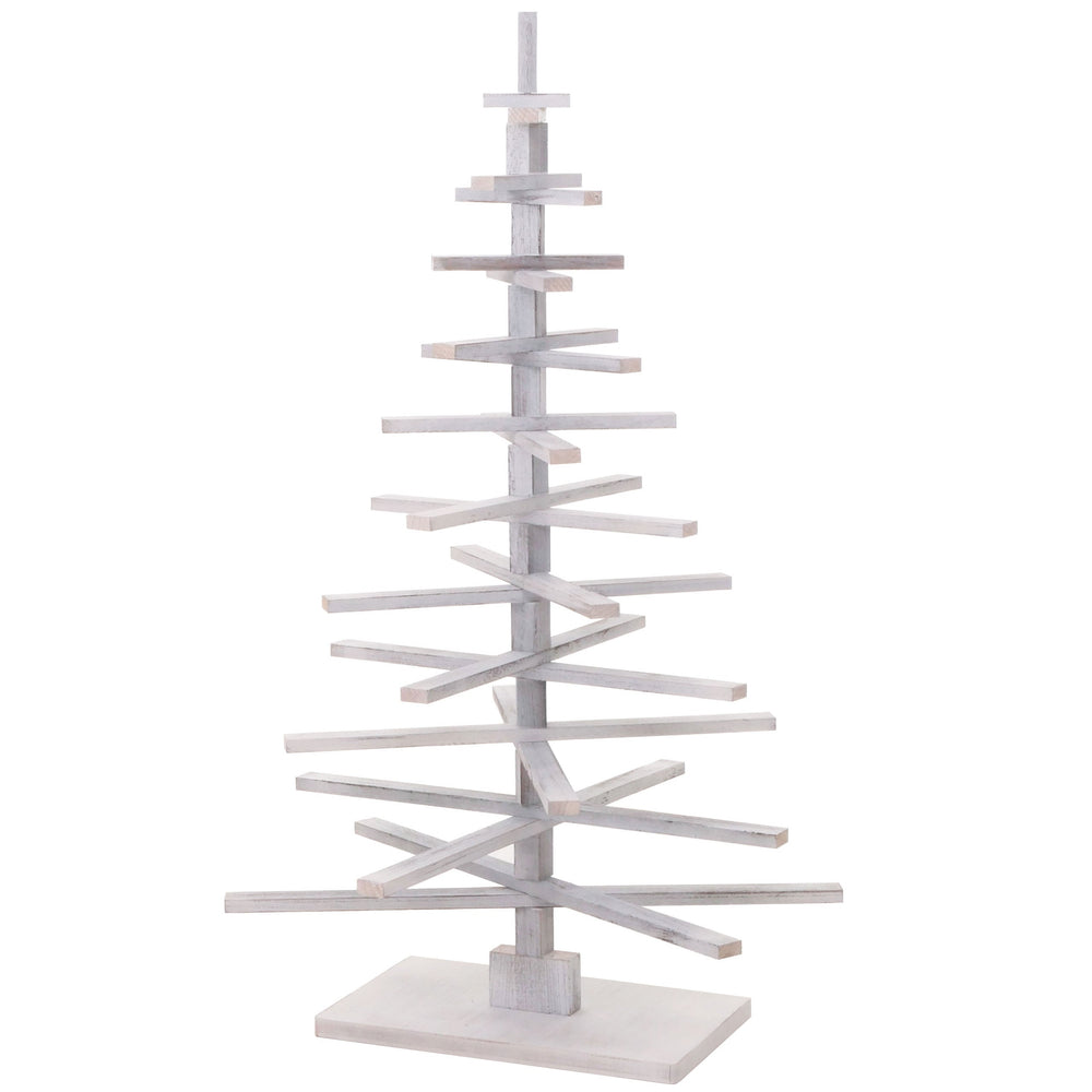 Deko-Weihnachtsbaum 3D-Christbaum Weihnachtsdeko Shabby-Look 130x82x82cm weiss