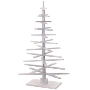Deko-Weihnachtsbaum 3D-Christbaum Weihnachtsdeko Shabby-Look 130x82x82cm weiss