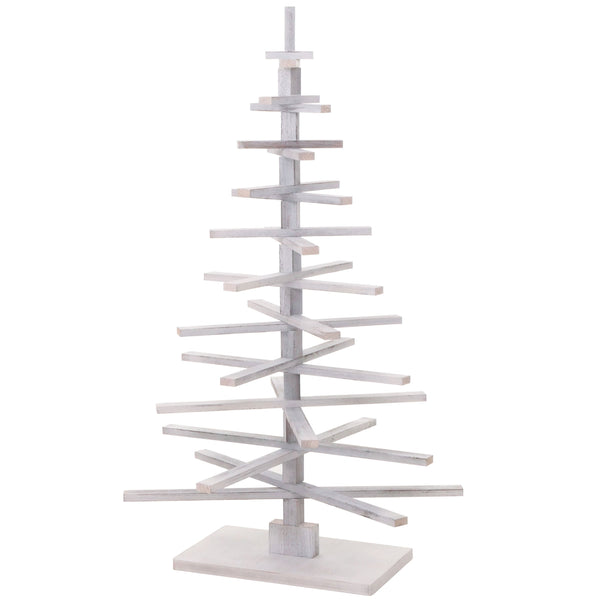 Deko-Weihnachtsbaum 3D-Christbaum Weihnachtsdeko Shabby-Look 130x82x82cm weiss