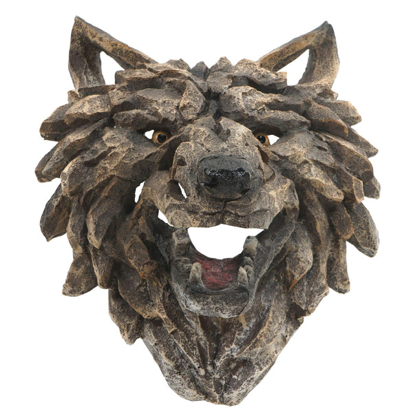 Deko Wolfskopf Schädel aus Polyresin, 32cm Wanddeko Indoor Outdoor