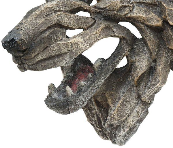 Deko Wolfskopf Schädel aus Polyresin, 32cm Wanddeko Indoor Outdoor