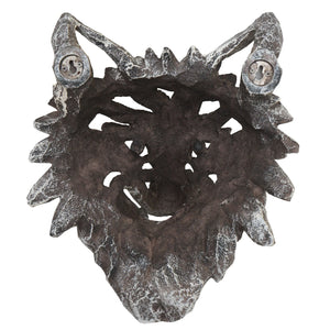 Deko Wolfskopf Schädel aus Polyresin, 32cm Wanddeko Indoor Outdoor