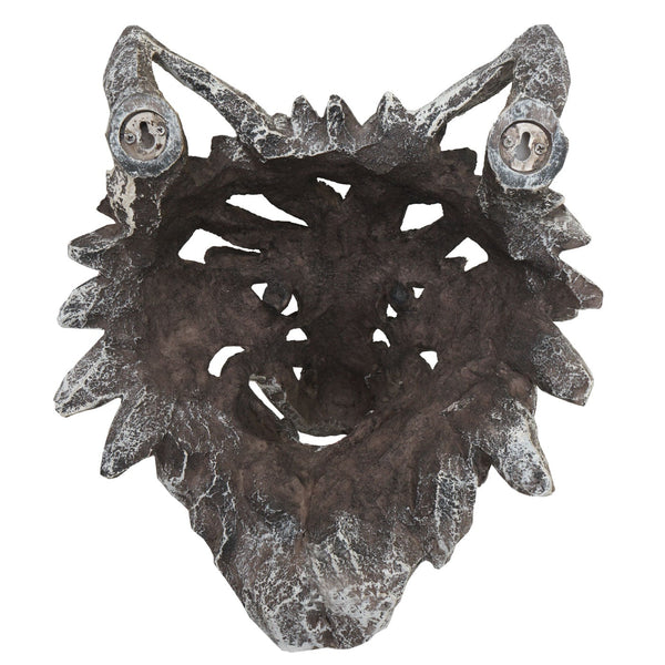 Deko Wolfskopf Schädel aus Polyresin, 32cm Wanddeko Indoor Outdoor
