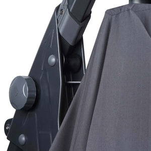Deluxe Ampelschirm Sonnenschirm rund Ø3m Polyester Alu/Stahl 14kg mit Ständer anthrazit