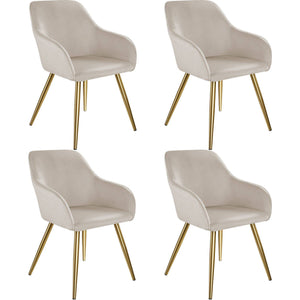 Stuhl Marilyn taupe/gold 4er Set