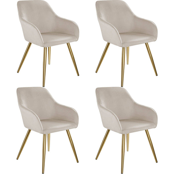 Stuhl Marilyn taupe/gold 4er Set