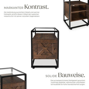 Nachttisch Kidderminster 40x43x60,5cm Industrial dunkelbraun