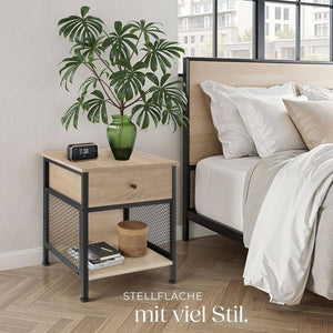Nachttisch Killarney Industrial Holz hell, Eiche Sonoma