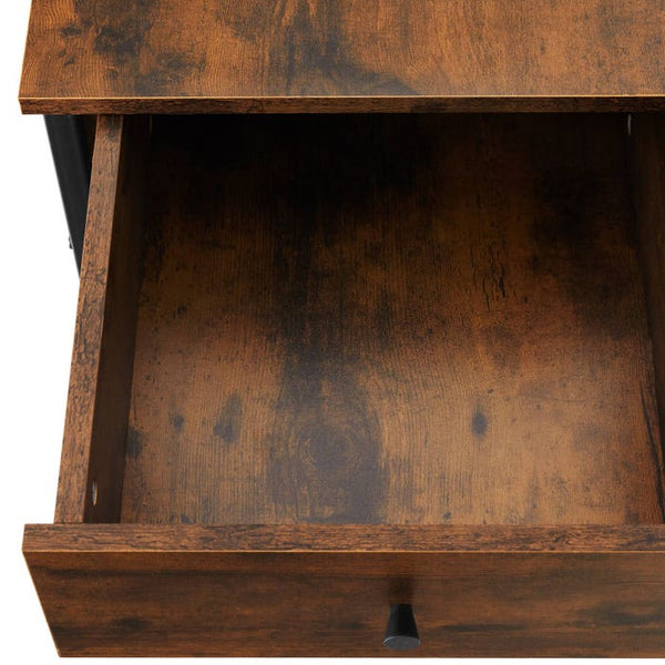 Nachttisch Killarney Industrial Holz dunkel, rustikal