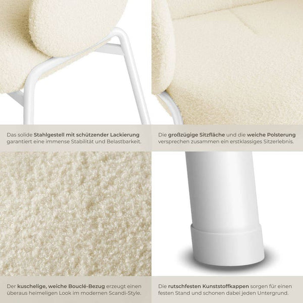 4er Set Stuhl Scandi creme