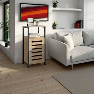 Beistellschrank Durham Industrial Holz hell, Eiche Sonoma