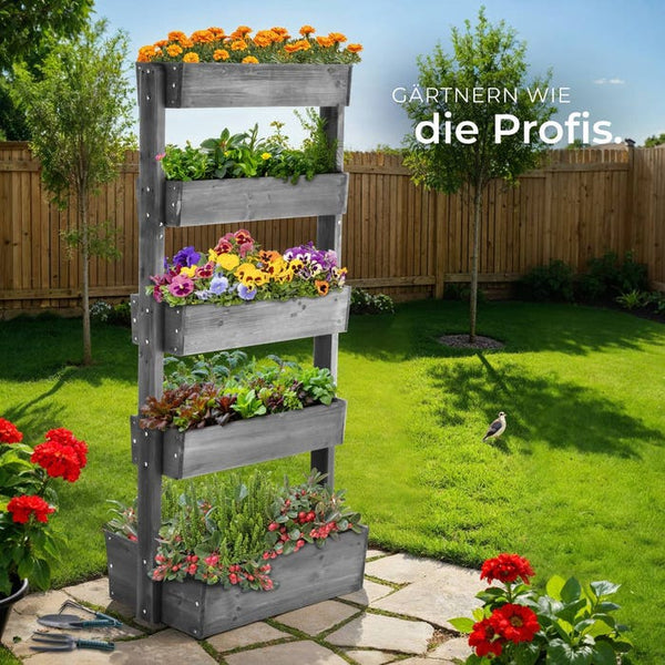 Vertikalbeet Flora grau 81 x 52 x 180 cm