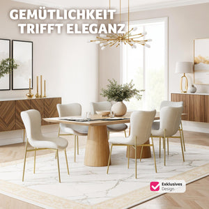 Polsterstuhl Tessa Samt beige/gold 6er Set