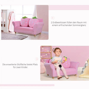 Kindersofa Kindersessel Sofa Couch Kinder Kinderzimmer Doppelsofa Erdbeersofa