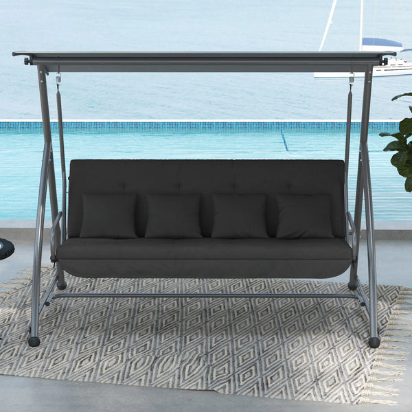 Sitzkissen Sitzauflage für Hollywoodschaukel 170 x 100 x 8cm Dunkelgrau